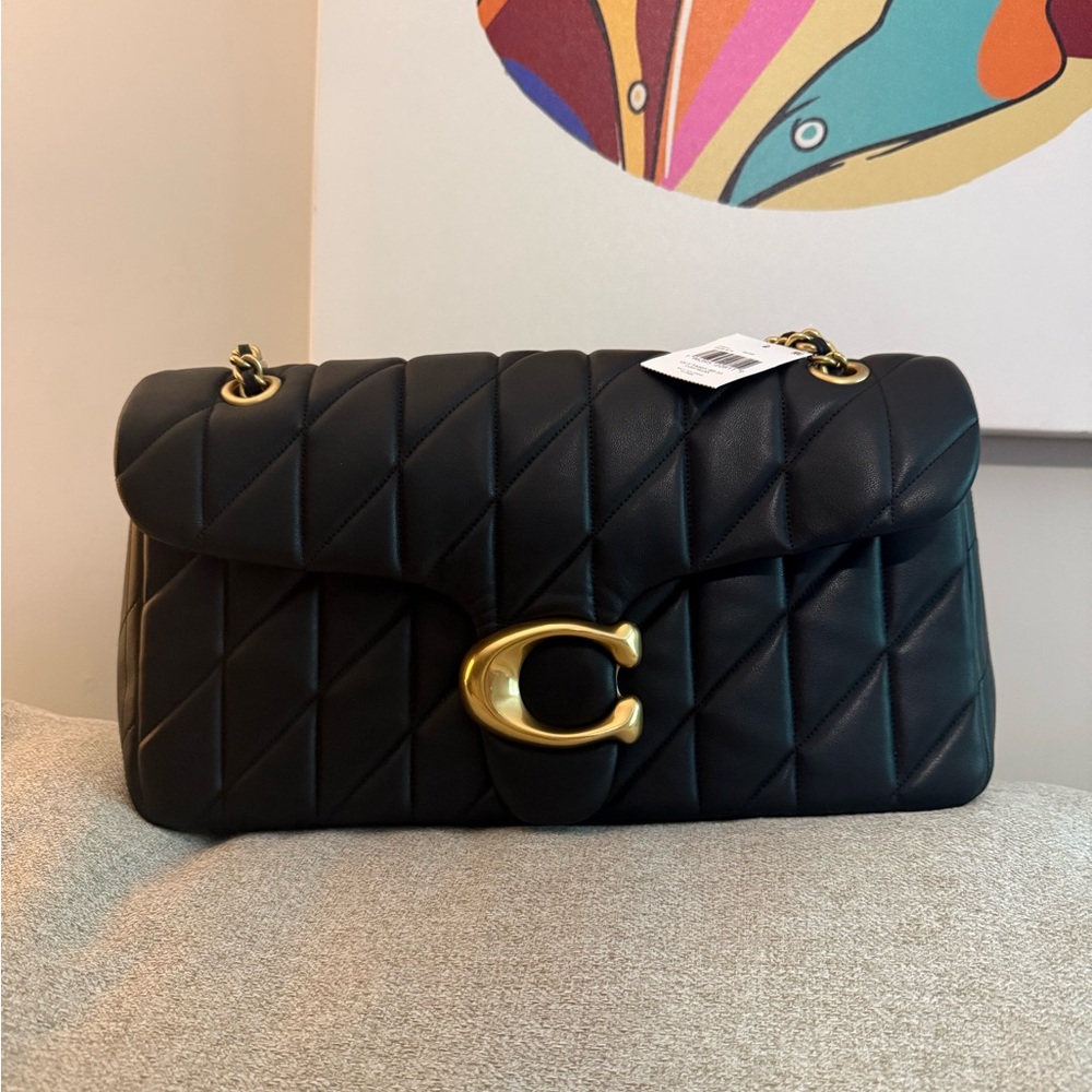 Coach Quilted Black and Gold Tabby 33